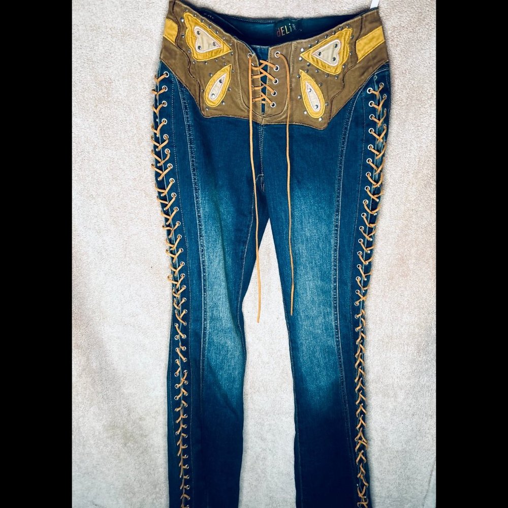 Delia's Cowboy Styled Flare Out Jeans - Dollskill